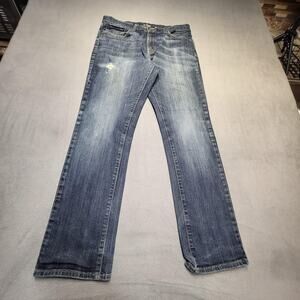 Bullhead Jeans Mens 32x29 Blue Straight Leg Distressed Denim Medium Wash Pants